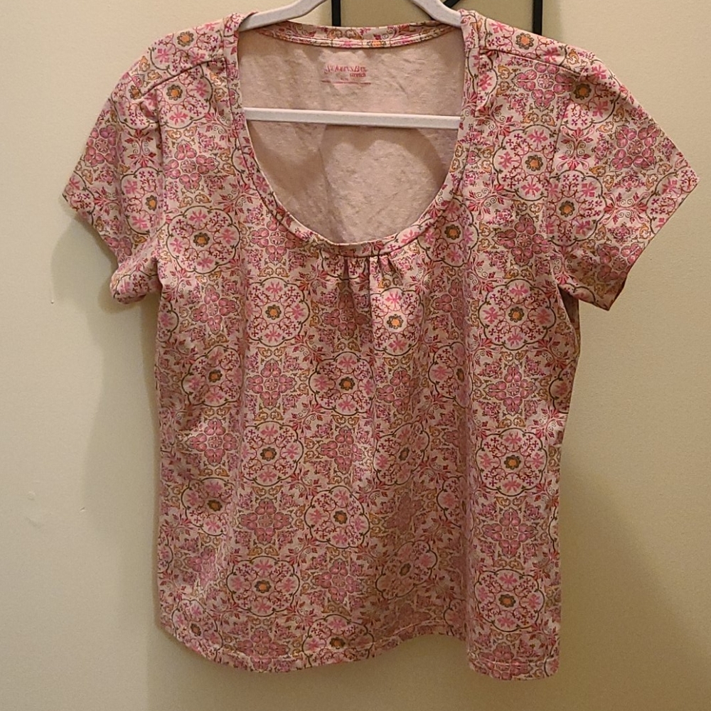 St.John's Bay Stretch Foral Top